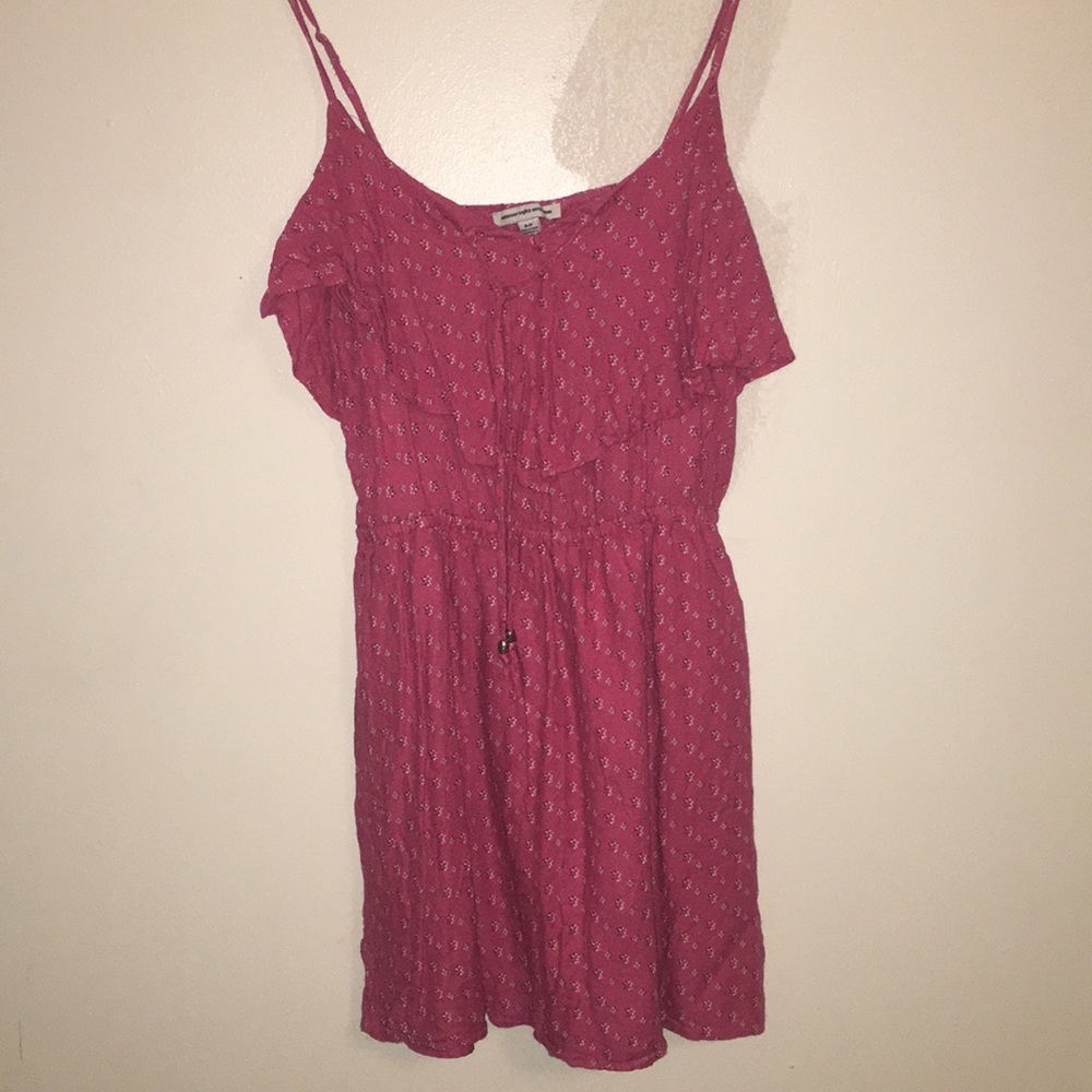 Spaghetti strapped pink dress